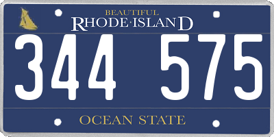 RI license plate 344575