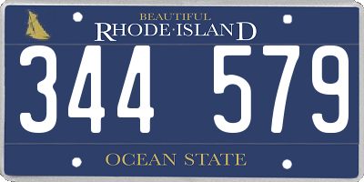 RI license plate 344579