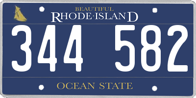RI license plate 344582