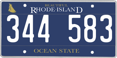 RI license plate 344583