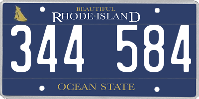 RI license plate 344584