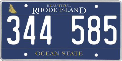 RI license plate 344585