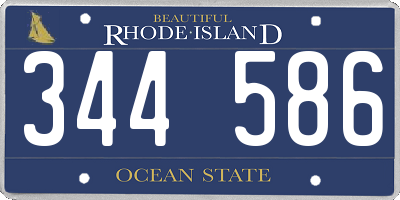 RI license plate 344586