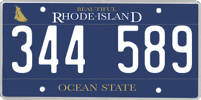 RI license plate 344589