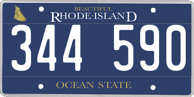 RI license plate 344590
