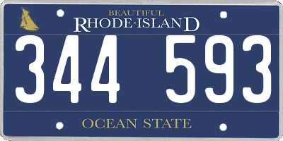 RI license plate 344593