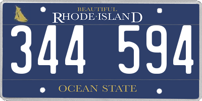 RI license plate 344594