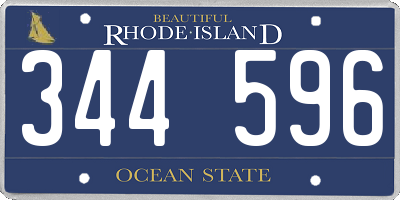RI license plate 344596