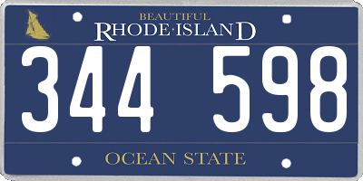 RI license plate 344598