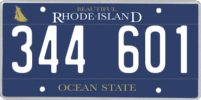 RI license plate 344601