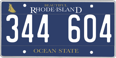 RI license plate 344604