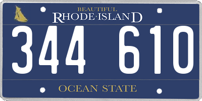 RI license plate 344610