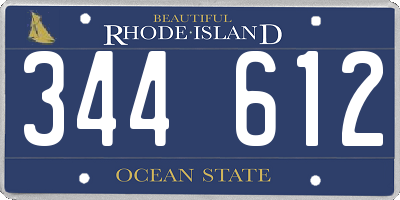 RI license plate 344612