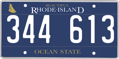RI license plate 344613