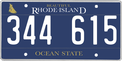 RI license plate 344615