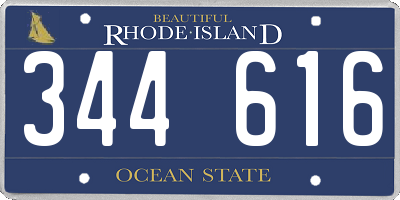 RI license plate 344616