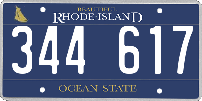 RI license plate 344617