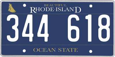 RI license plate 344618