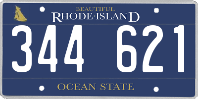 RI license plate 344621