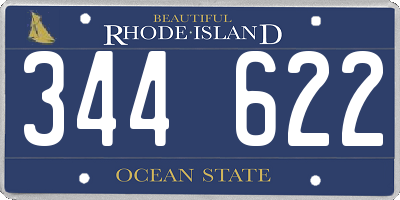 RI license plate 344622