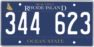 RI license plate 344623