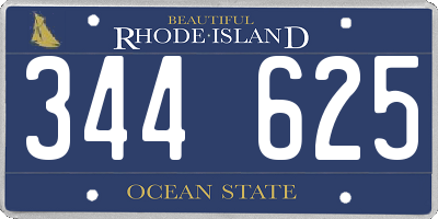 RI license plate 344625