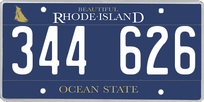 RI license plate 344626