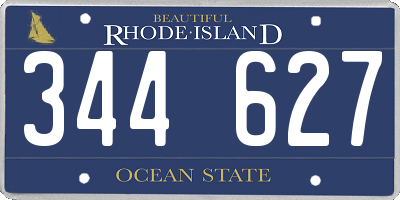 RI license plate 344627