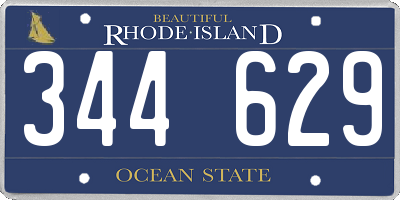 RI license plate 344629