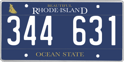 RI license plate 344631