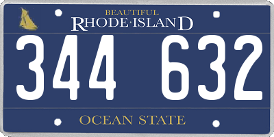 RI license plate 344632