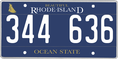 RI license plate 344636