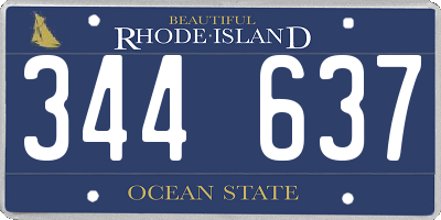 RI license plate 344637
