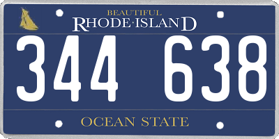 RI license plate 344638