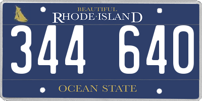 RI license plate 344640
