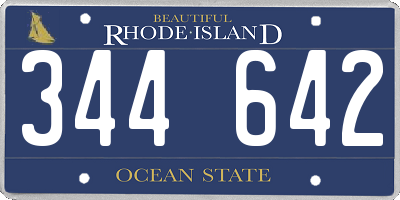 RI license plate 344642