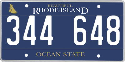 RI license plate 344648