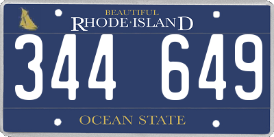 RI license plate 344649
