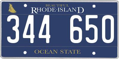 RI license plate 344650