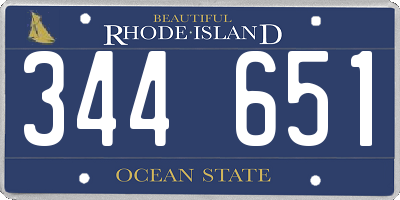 RI license plate 344651