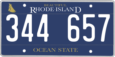 RI license plate 344657