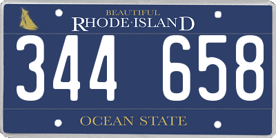 RI license plate 344658