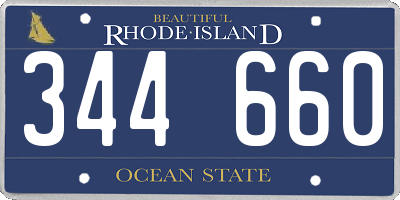 RI license plate 344660