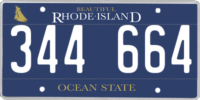 RI license plate 344664
