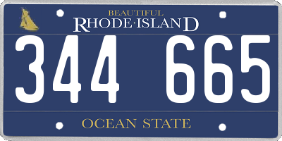 RI license plate 344665