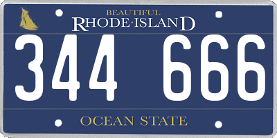 RI license plate 344666