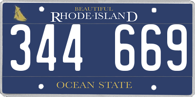 RI license plate 344669