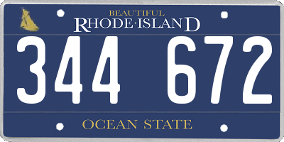 RI license plate 344672