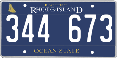 RI license plate 344673