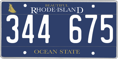 RI license plate 344675